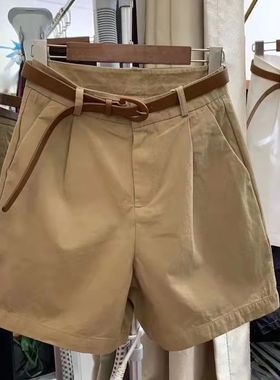 Thin casual cotton outerwear shorts薄款休闲棉质外穿 阔腿短裤