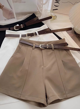 Summer fashion brown slimming suit shorts棕色中缝款 西装短裤