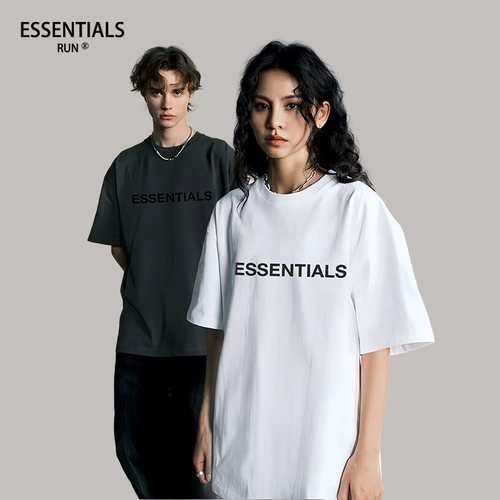 ESSENTIALS RUN Летняя трендовая модная футболка для влюбленных