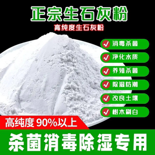高纯度生石灰粉消毒杀菌防虫改良土壤净化水质树木生石灰菜地专用