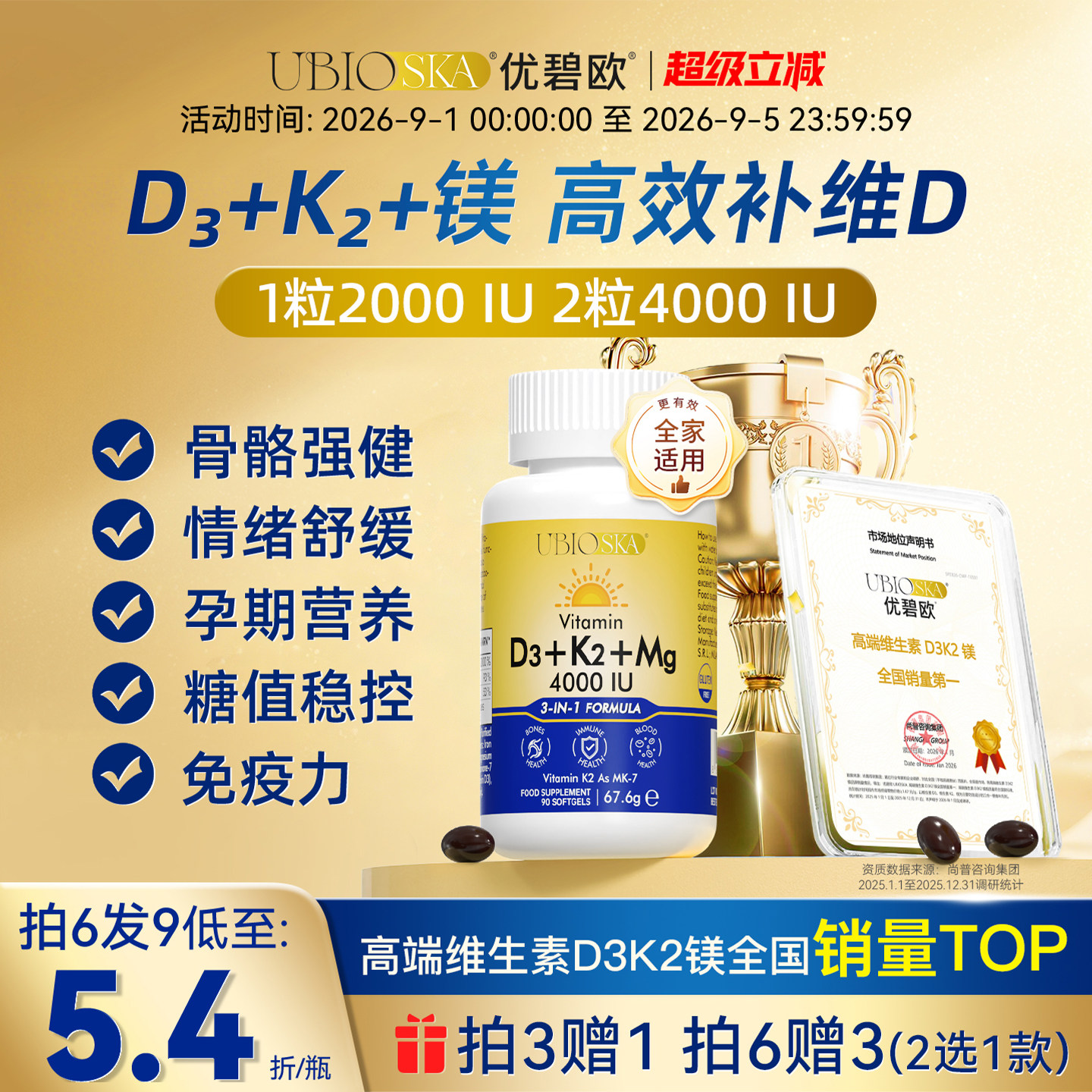 优碧欧维生素d阳光蓝黄瓶图片