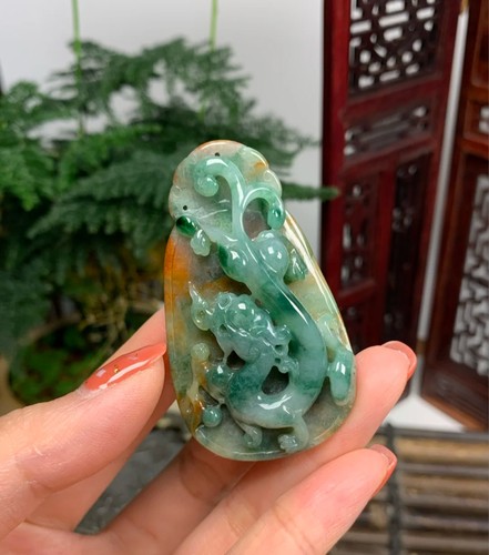 缅甸天然翡翠A货特色复古挂件