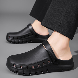 防滑透气耐磨包头鞋 外穿沙滩鞋 防臭男凉鞋 拖鞋 夏 厨房洞洞鞋 厨师鞋