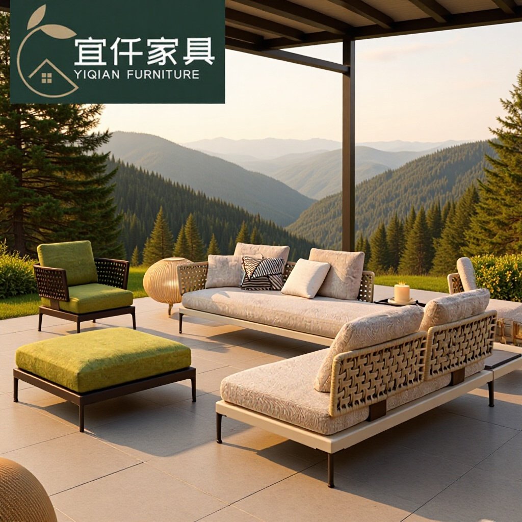 北欧户外藤编沙发组合+竹桌椅庭院阳台休闲椅,住宅家具,户外沙发,淘宝优惠券,粉丝福利购,淘宝优惠卷