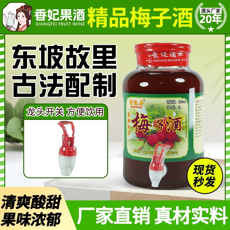 香妃井原汁梅子酒18度新鲜浸泡自酿梅子酒甜干型微醺果酒5L升瓶装