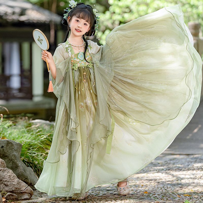 女童春装国风汉服裙子夏2026新款女孩古风夏季超仙古装雪纺洋装
