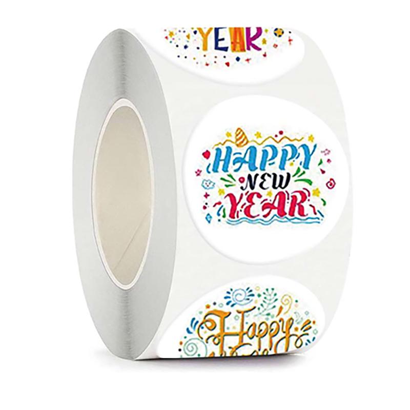 彩色英文HappyNewYear贴纸