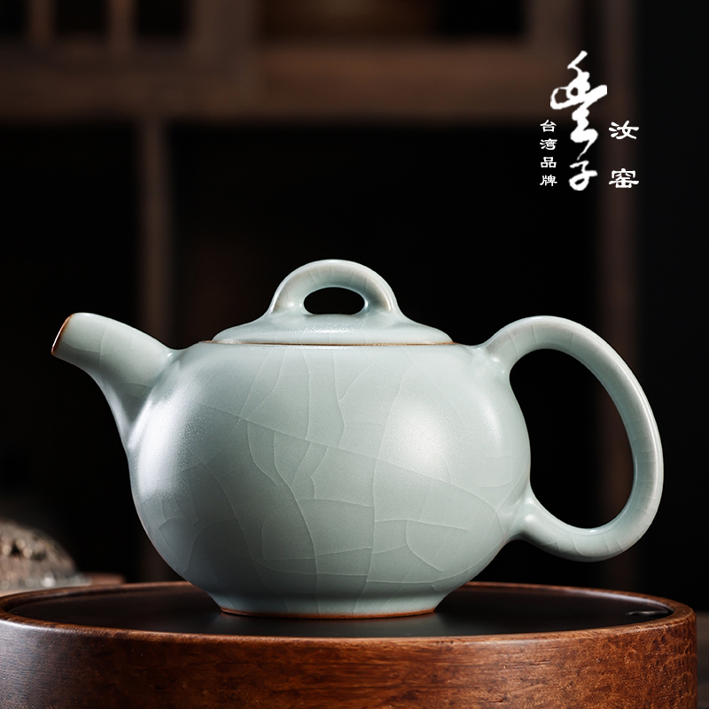 德震台湾丰子汝窑开片可养茶壶