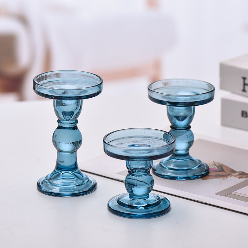 圣诞复古罗马柱玻璃烛台摆件轻奢风浪漫香薰蜡烛台座家用拍照道具