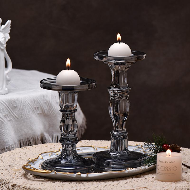 欧式轻奢水晶玻璃烛台蜡烛底座浪漫婚庆婚礼拍摄道具餐桌装饰摆件