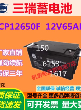 三瑞蓄电池CP12650F 12V65AH机房医疗报警直流屏UPS专用太阳能EPS