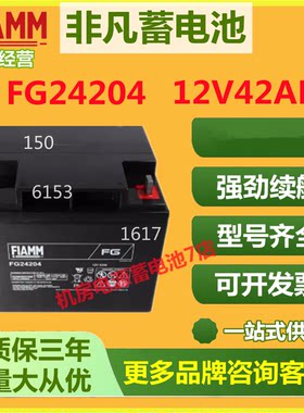 非凡蓄电池FG24204 12V42AH UPS/EPS直流屏备用电源消防主机医疗