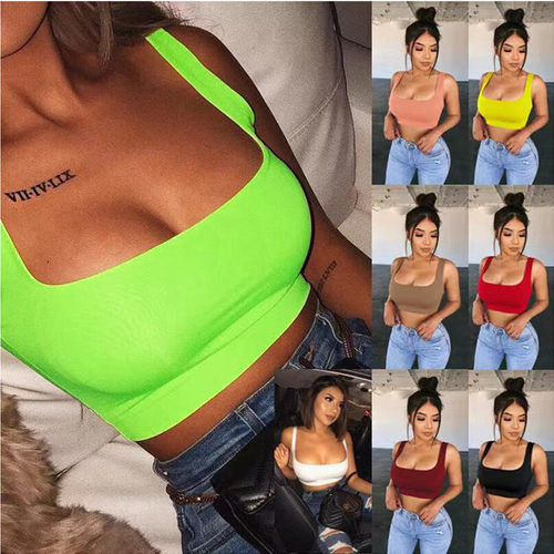 Sleeveless Tank Top Women's Tank Top无袖斜颈背心女式背心吊带