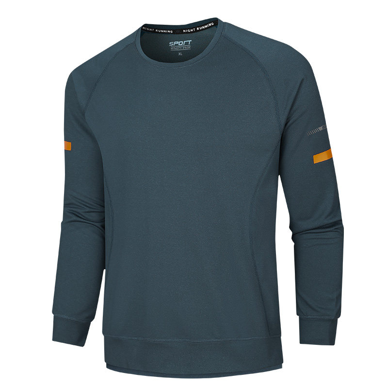 Large long-sleeved blue men's T-shirt超大长袖蓝色男式休闲T恤