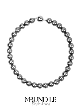 摩邦珠宝月落星沉黑色仿珍珠项链时尚高级配饰