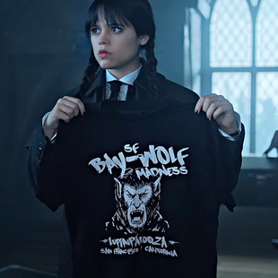 Wolf Bay Madness圆领卫衣男女秋冬上衣 美剧SF 星期三亚当斯同款