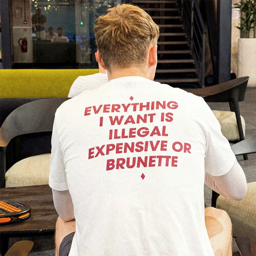 夏季纯棉趣味英文短袖T恤男女