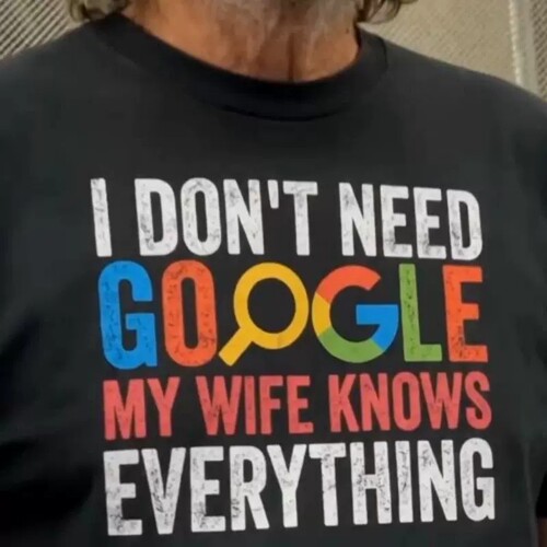 I don't need Google mywife夏季纯棉短袖t恤男女穿搭夫妻情侣