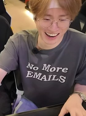 EPIKHIGHT同款NO MORE EMAILS趣味英文短袖T恤夏季纯棉半袖潮