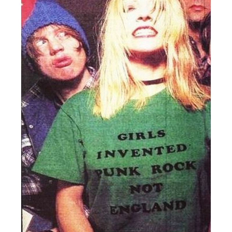 GIRLS INVENTED PINK ROCK趣味英文短袖T恤夏季纯棉半袖潮男女