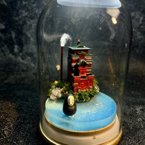 原创纯手工 无脸男油屋幻境 微缩手办装饰摆件场景模型伴手礼包邮