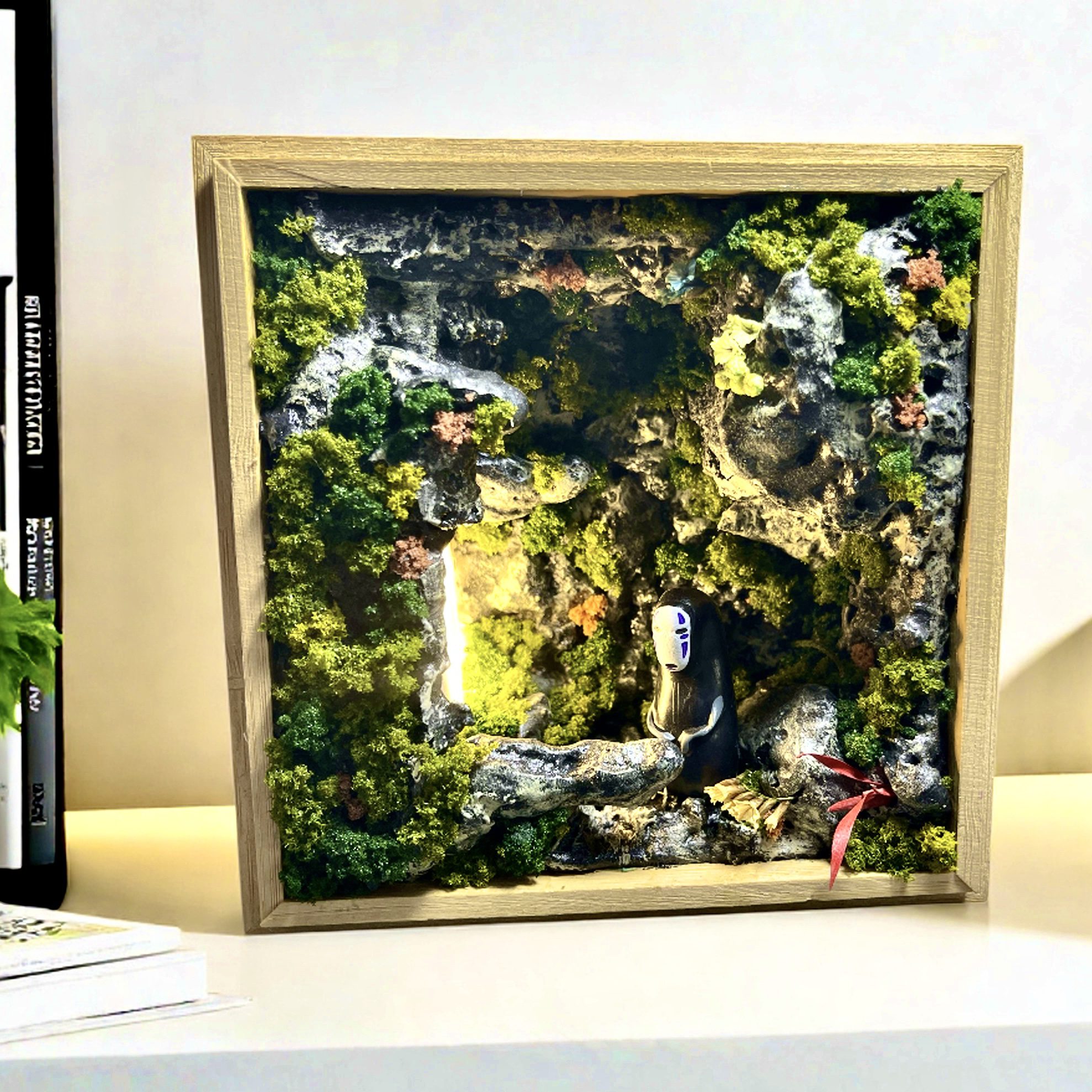 手工制作龙猫洞穴开启你的迷你森林之旅桌面氛围灯 摆件礼物玩具