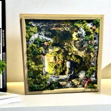 手工制作龙猫洞穴开启你的迷你森林之旅桌面氛围灯 摆件礼物玩具