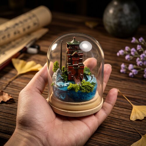 手工玻璃罩丛林城堡摆件送礼