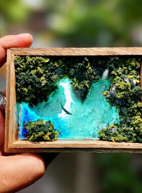 手工微缩场景木盒小夜灯扩香器