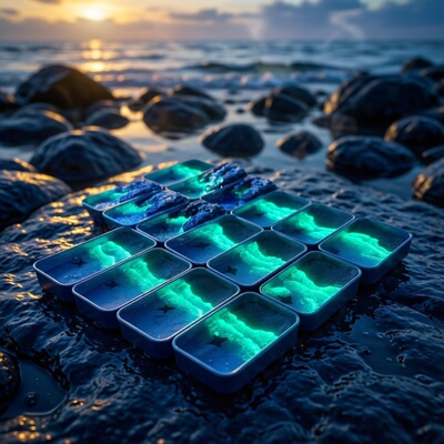 荧光海滩鲸鱼摆件自然风景手工