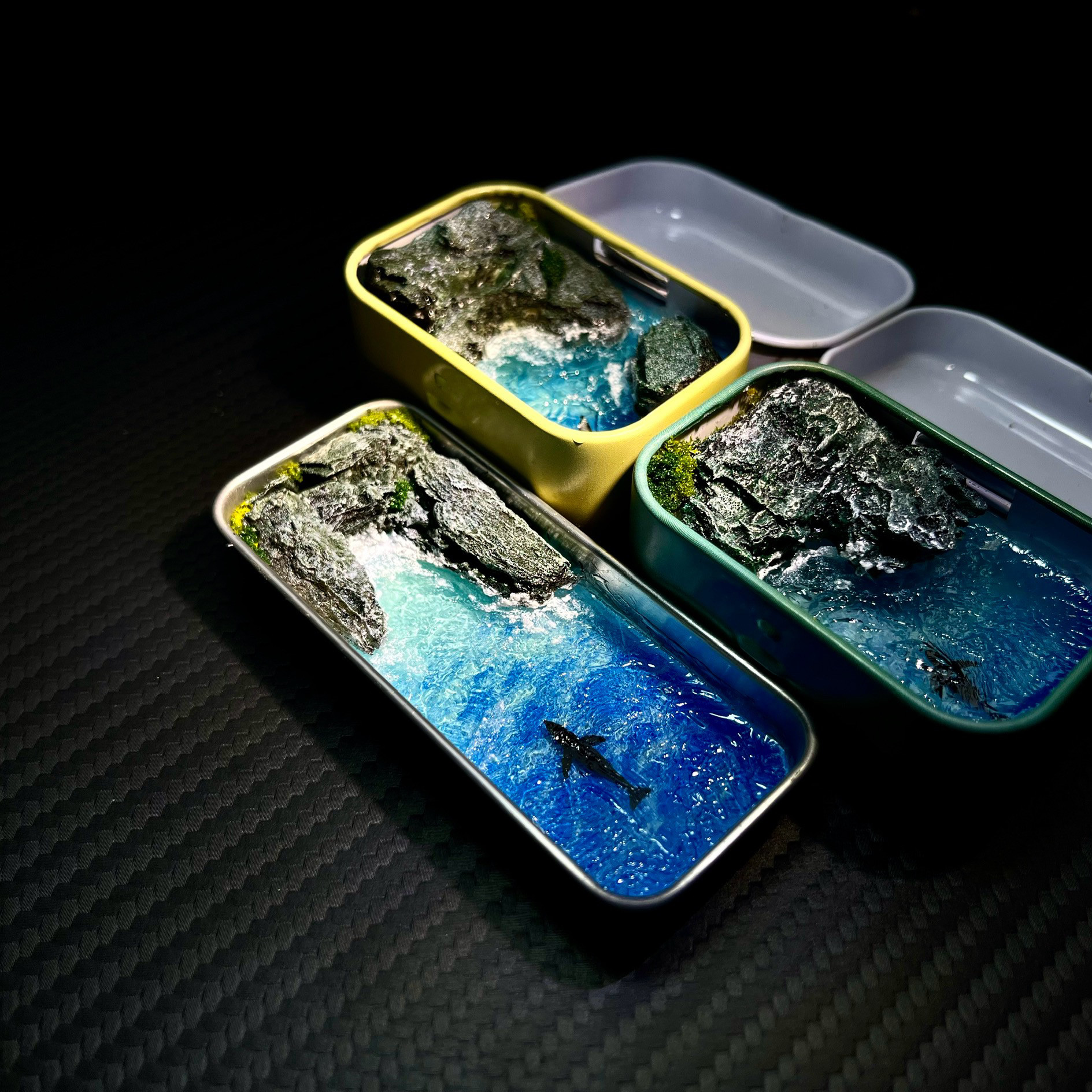 冰箱贴南沙群岛手工微缩景观模型迷你铁盒手办摆件扩香器礼物