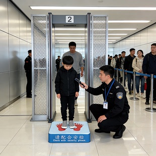 厂家直销方形脚印款安检站立台 电子厂员工出入随身检查站立台