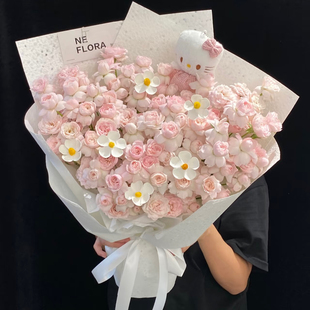 仙子之吻玫瑰花束鲜花送女友生日速递全国同城配送广州深圳上海