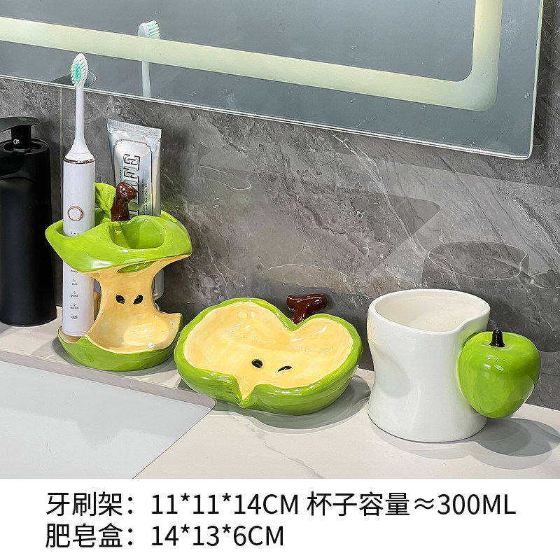 thumbnail for Apple ceramic electric toothbrush storage rack bathroom sink sink toothpaste toothbrush base