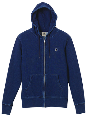 soccer junky足球狗 牛仔蓝拉链帽衫连帽开衫运动卫衣外套CP18705