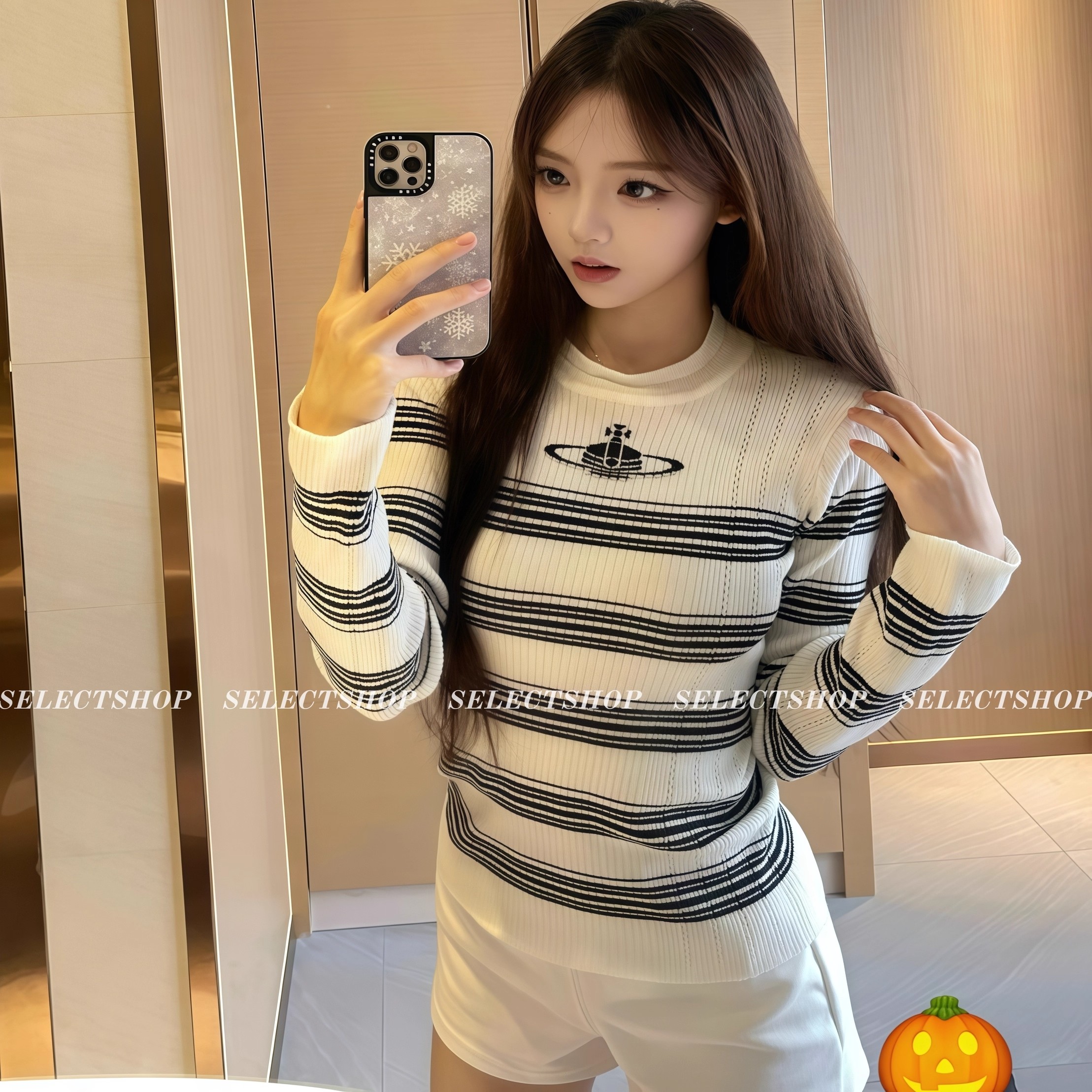 韩国限定~西太后土星针织衫女