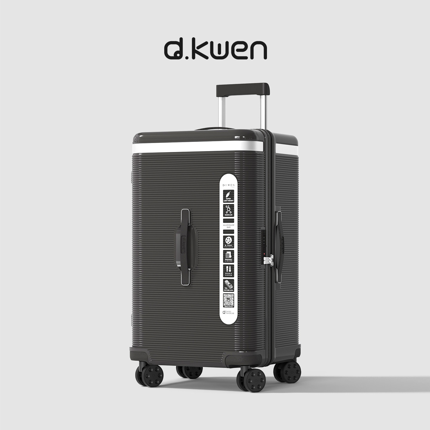 D. KWEN/迪柯文大容量旅行箱万向轮带隔层进口材质拉杆箱20寸28寸