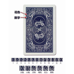 姚记969 新款魔术扑克牌背面认牌防出千道具3A特殊纸牌定制送图解