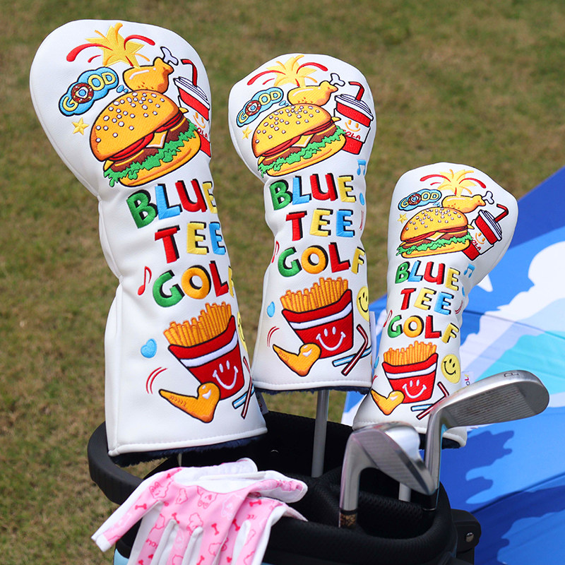 blueteegolf木杆保护套高尔夫可乐薯条杆头套加绒刺绣通用木杆套