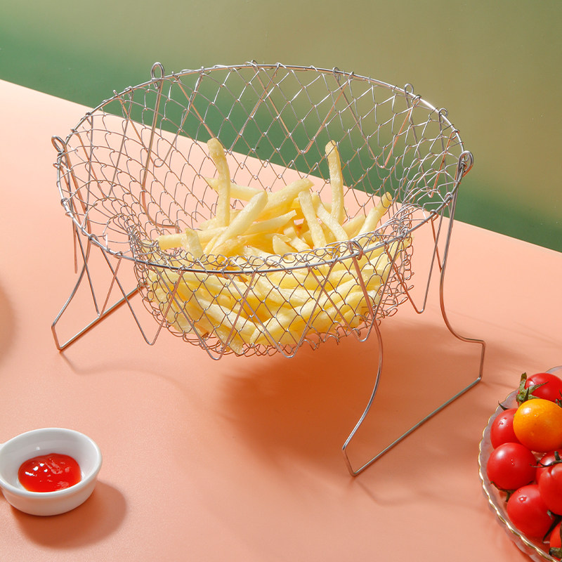 不锈钢折叠油炸网篮薯条小吃伸缩滤油网过滤洗菜沥水篮过滤网筛网,餐饮具,洗菜盆/沥水篮/漏水筛,淘宝优惠券,粉丝福利购,淘宝优惠卷