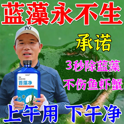 鱼池除藻去苔剂蓝藻褐丝藻黑毛绿水清洁净水神器鱼缸除藻生物专用