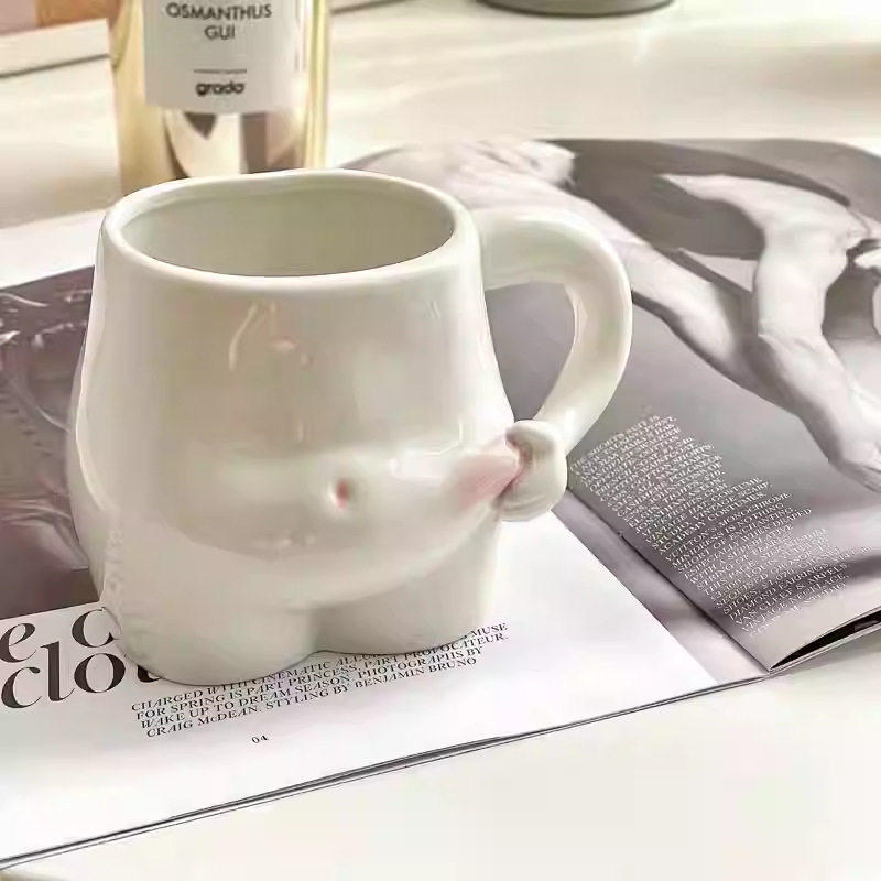 可爱捏肚子杯子陶瓷牛奶咖啡杯创意生日搞怪水杯小众设计感马克杯