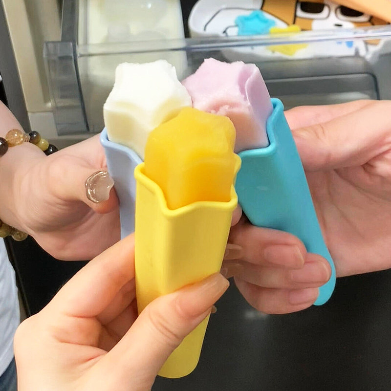 星星棒冰雪糕模具食品级软硅胶家用做冰棍专用自制可手持制冰神器