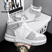 高帮鞋 子男款 2025新款 皮面防水板鞋 暴力熊男鞋 运动鞋 情侣冬季 女鞋