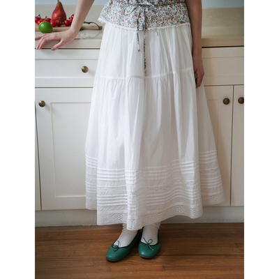 women stars birds夏法式蕾丝花边大裙摆半身裙伞裙