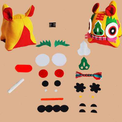布老虎材料包儿童学校手工课布艺diy小老虎民俗工艺幼儿制作材料