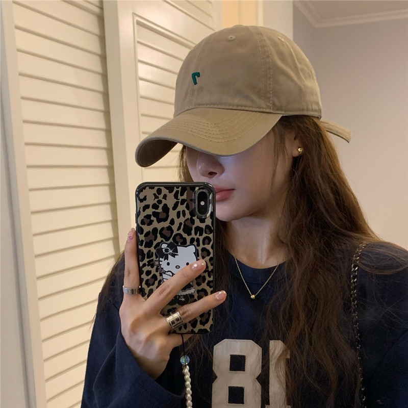 四季款韩版简约百搭鸭舌帽男女复古大头围棒球帽休闲显脸小帽子潮