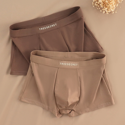 美拉德男士内裤四角男生纯棉2024夏季新款青少年裤衩简约吸汗短裤