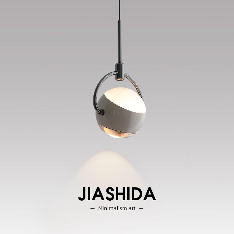 床头小吊灯奶油风个性升降北欧卧室餐厅吧台极简背景墙氛围圆球灯