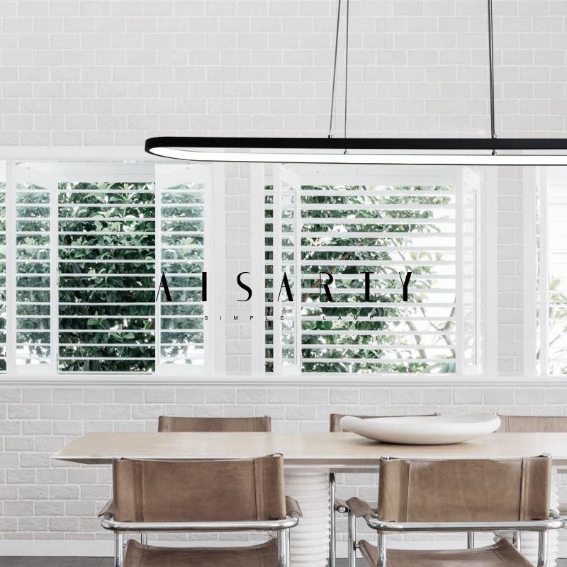 后现代极简餐厅吊灯现代简约饭厅灯长条餐桌灯北欧办公室吧台灯具